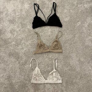 BUNDLE of 3 Lace Triangle Bralettes